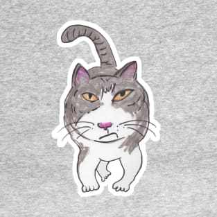 Fun Cranky Cat Friend Doodle T-Shirt